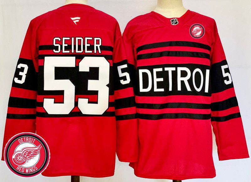 Men Detroit Red Wings #53 Seider Red Fanatics 2025 NHL Jersey style 5->detroit red wings->NHL Jersey